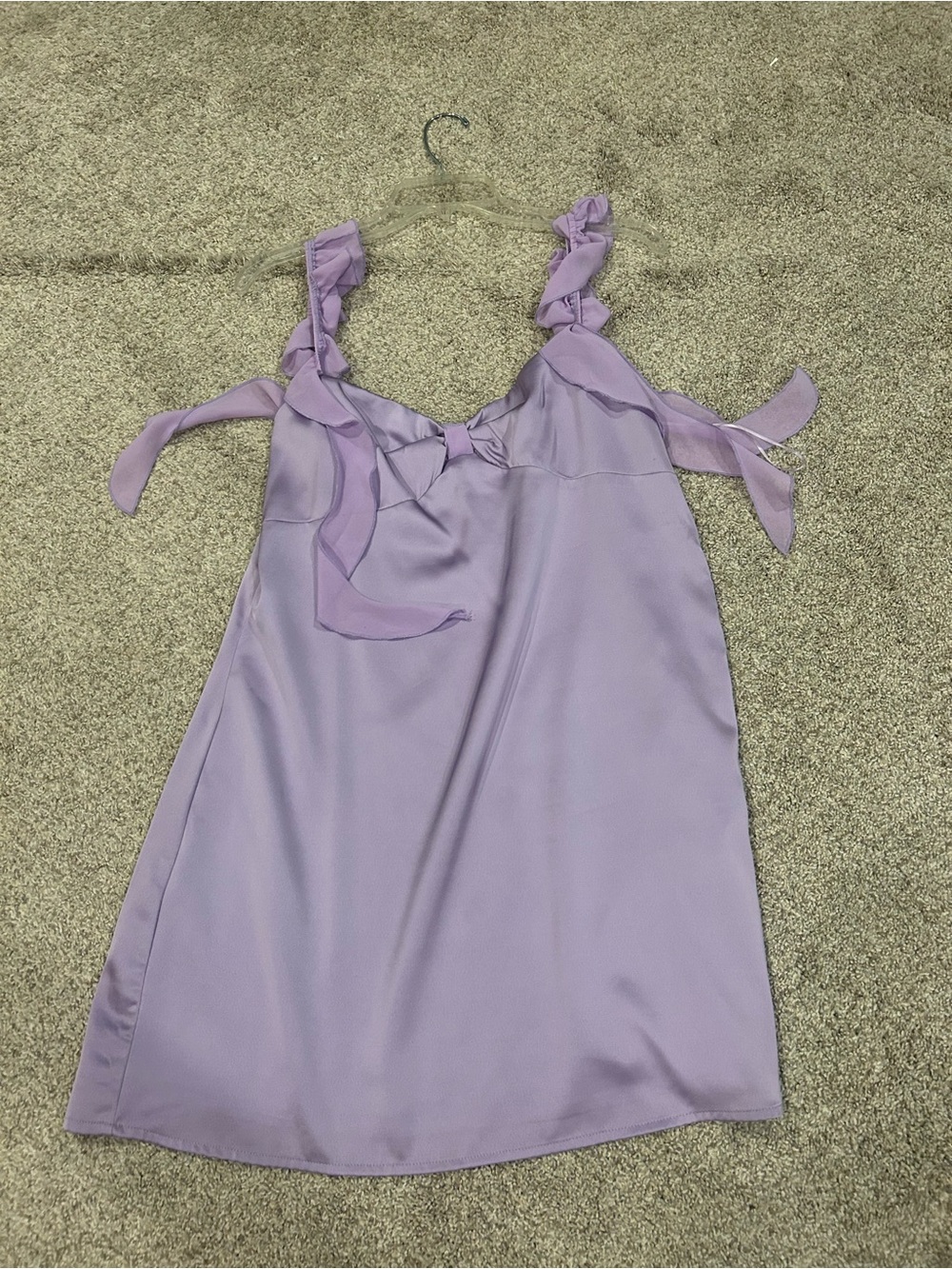 Beginning Boutique Lavender Tie-Shoulder Mini Slip Dress